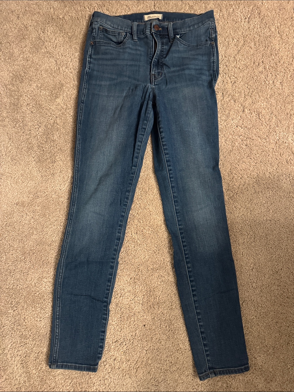Madewell Roadtripper 10” High-Rise Women's Mid Wash Skinny Jeans In Blue